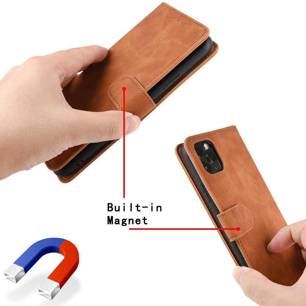 Skin-touch PU Leather Wallet Cell Phone Case for Nokia 2.4