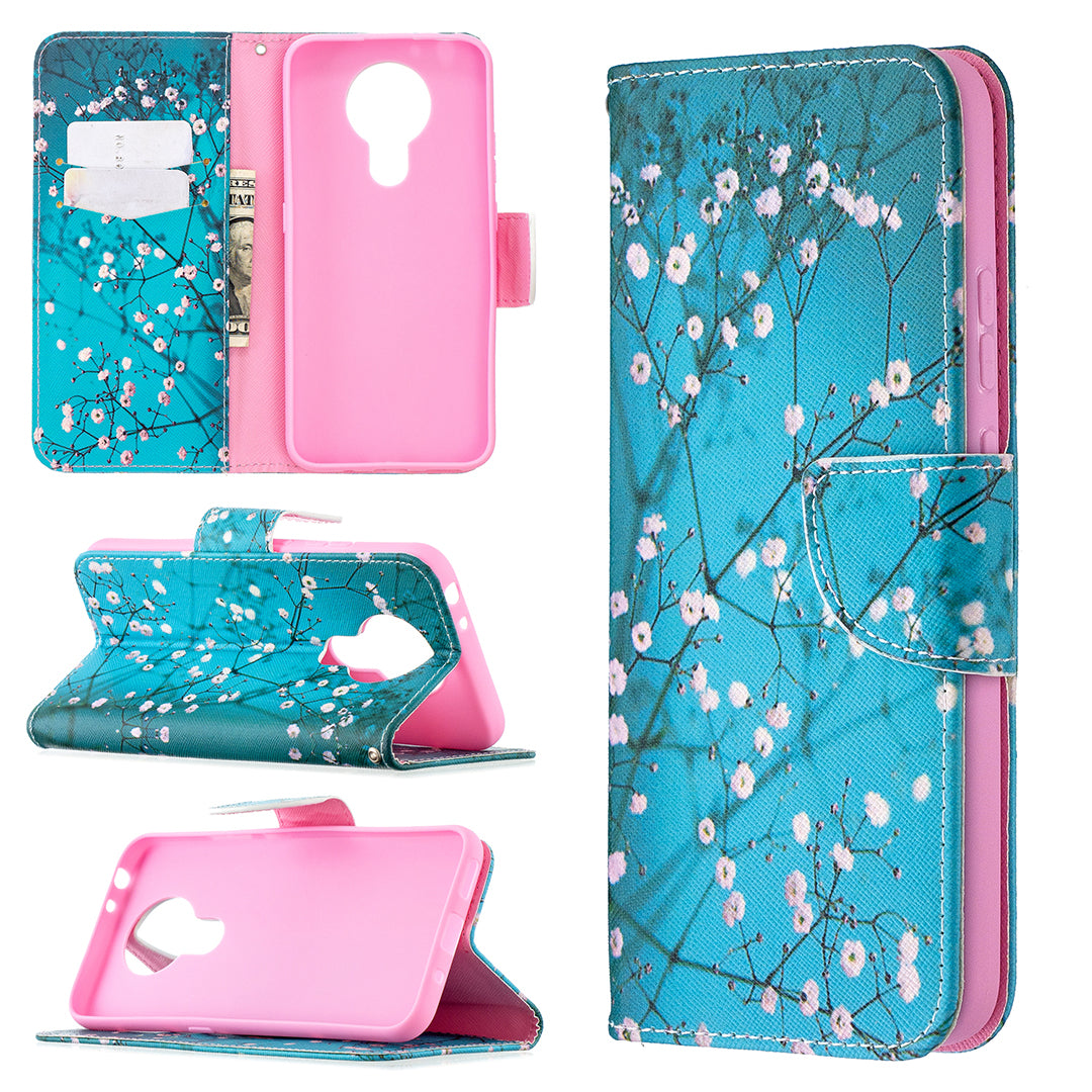 Pattern Printing Leather Wallet Protective Shell for Nokia 3.4