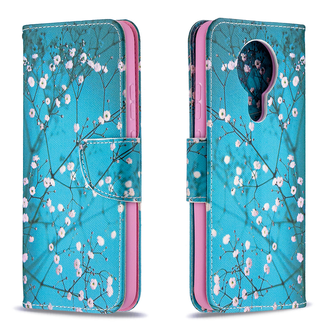 Pattern Printing Leather Wallet Protective Shell for Nokia 3.4