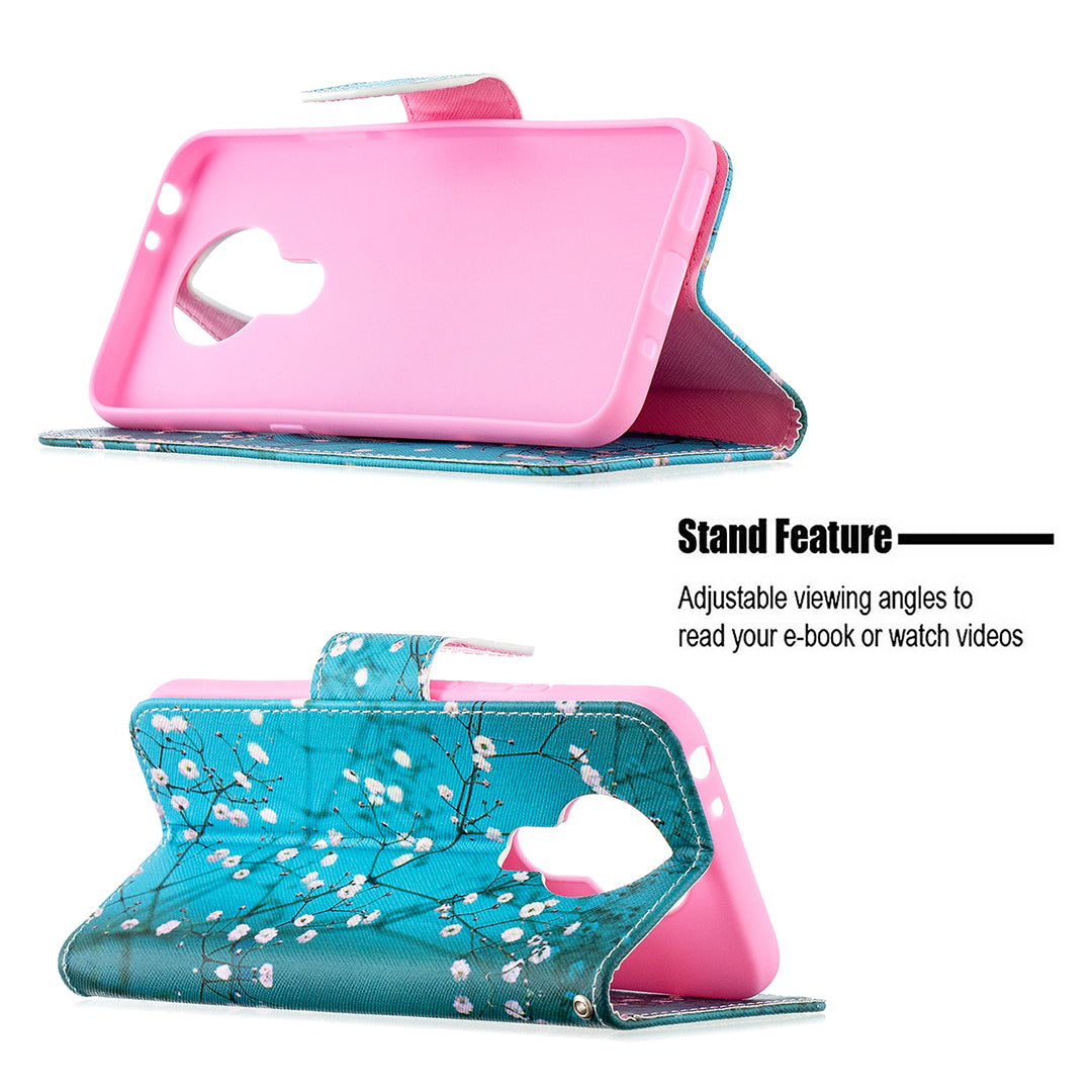 Pattern Printing Leather Wallet Protective Shell for Nokia 3.4