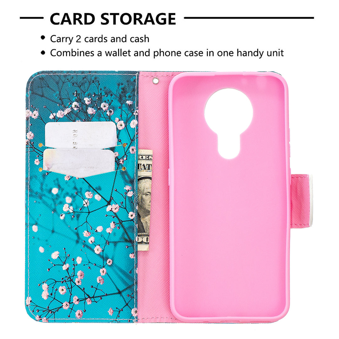 Pattern Printing Leather Wallet Protective Shell for Nokia 3.4
