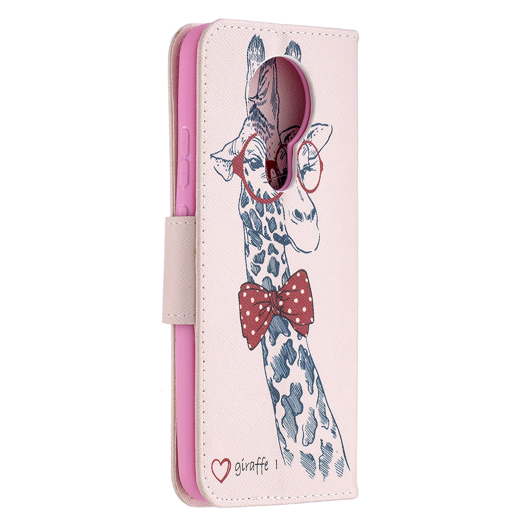 Pattern Printing Leather Wallet Protective Shell for Nokia 3.4