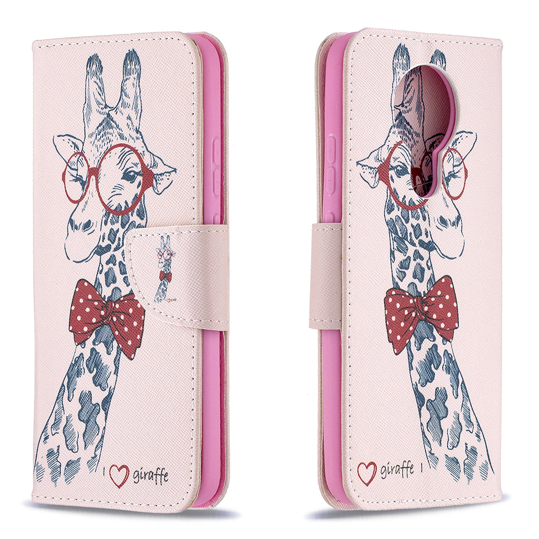 Pattern Printing Leather Wallet Protective Shell for Nokia 3.4