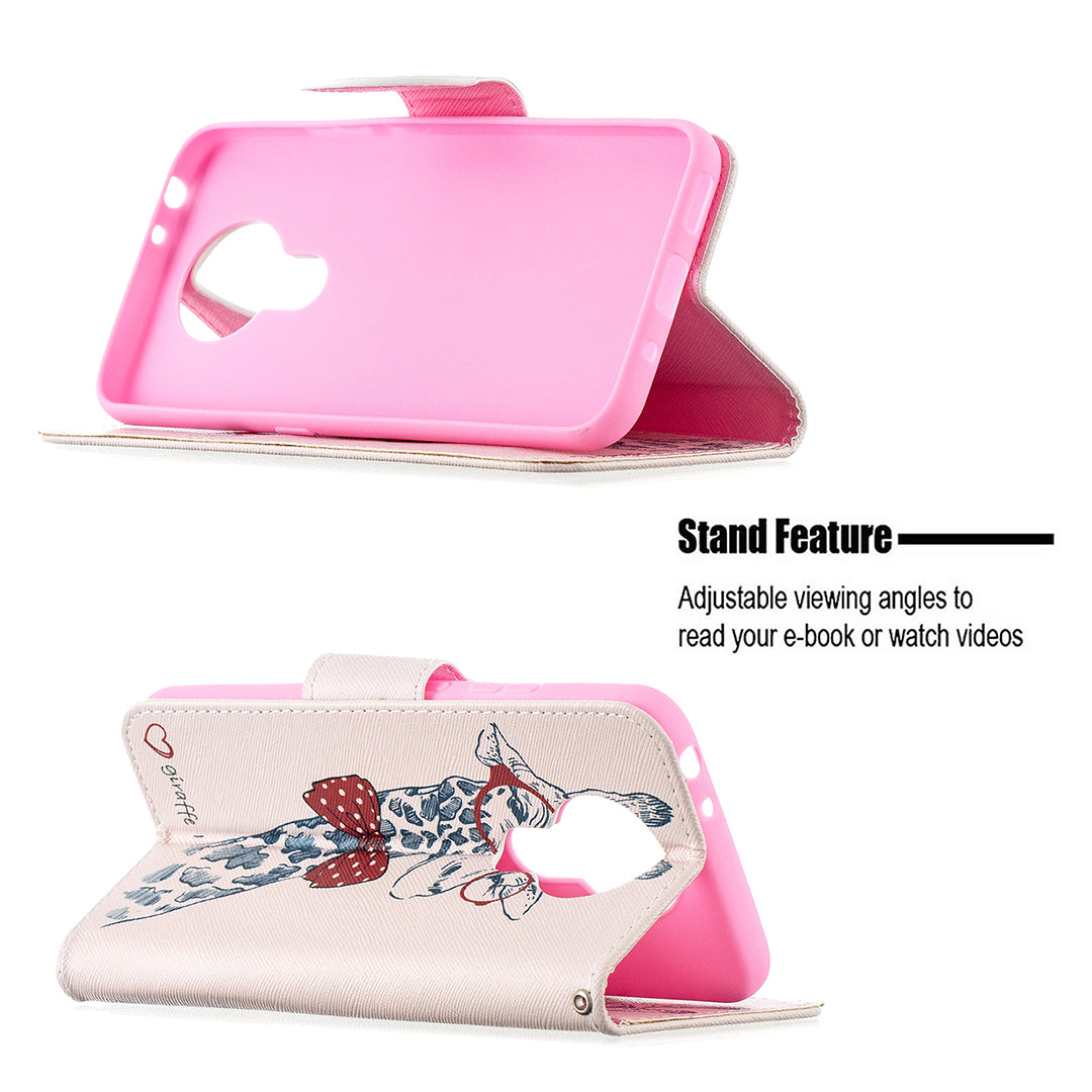 Pattern Printing Leather Wallet Protective Shell for Nokia 3.4
