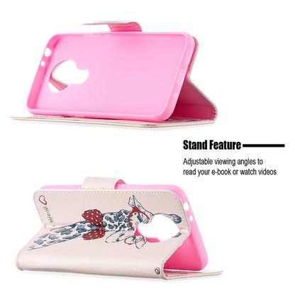 Pattern Printing Leather Wallet Protective Shell for Nokia 3.4