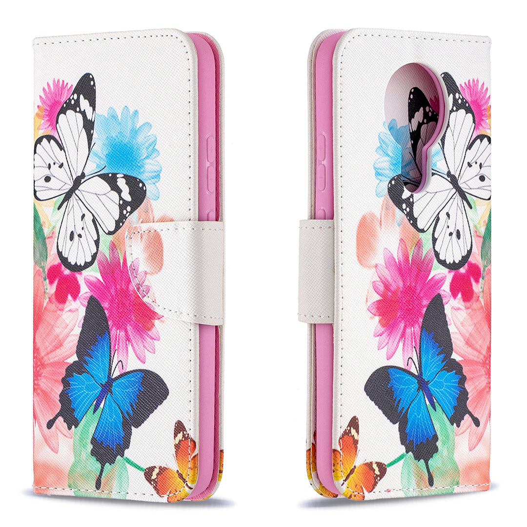 Pattern Printing Leather Wallet Protective Shell for Nokia 3.4