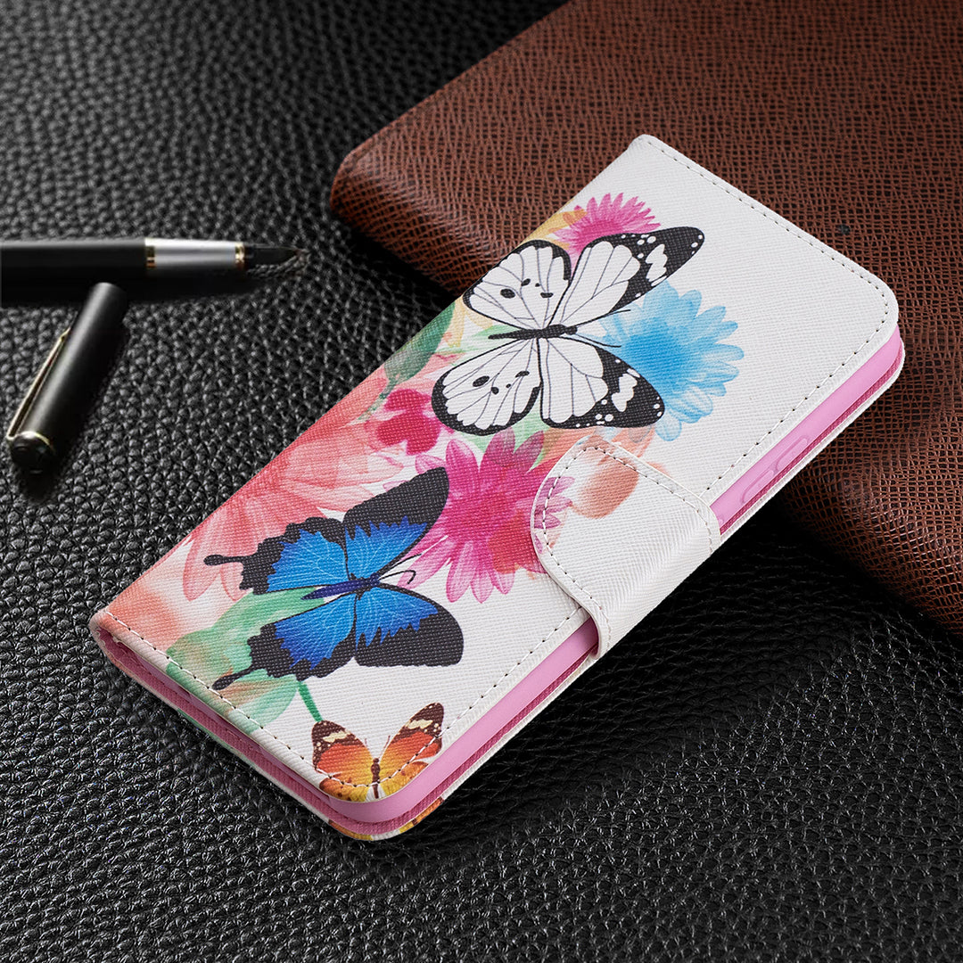 Pattern Printing Leather Wallet Protective Shell for Nokia 3.4