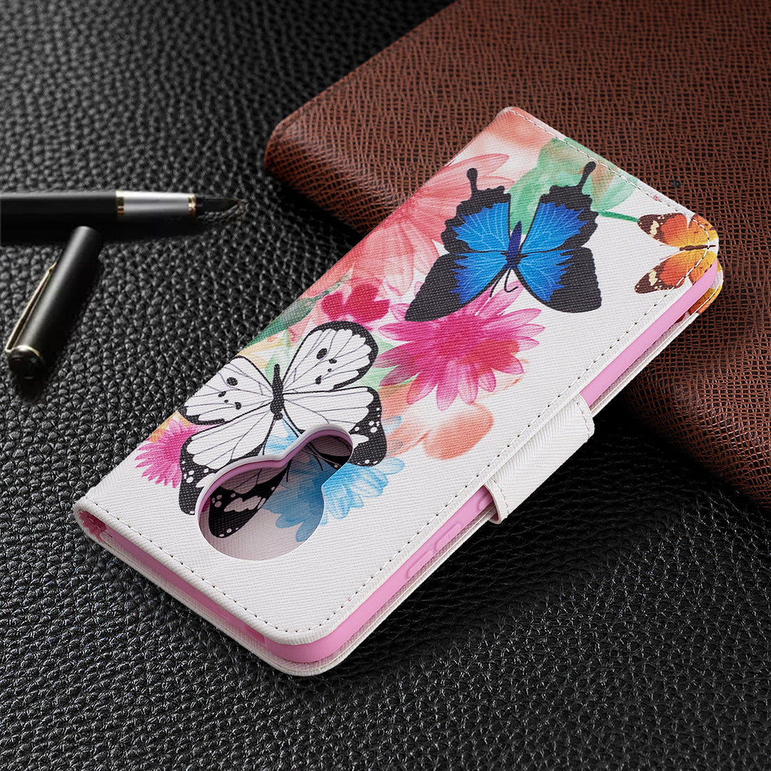 Pattern Printing Leather Wallet Protective Shell for Nokia 3.4