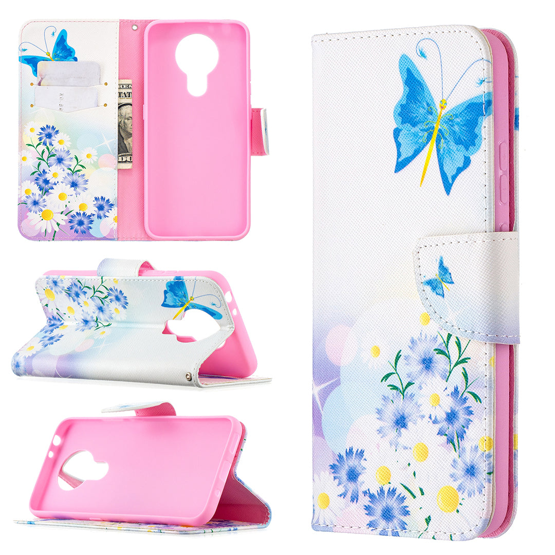 Pattern Printing Leather Wallet Protective Shell for Nokia 3.4