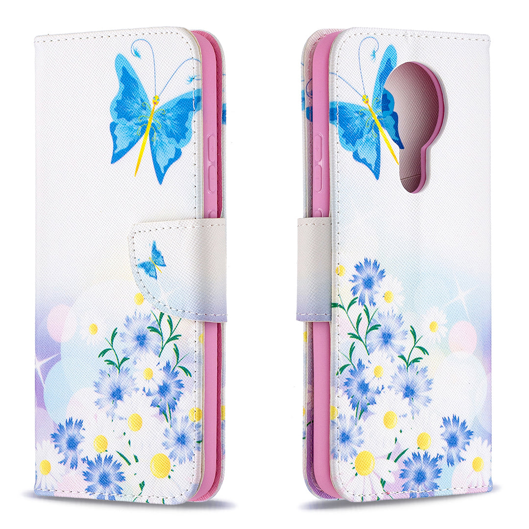 Pattern Printing Leather Wallet Protective Shell for Nokia 3.4