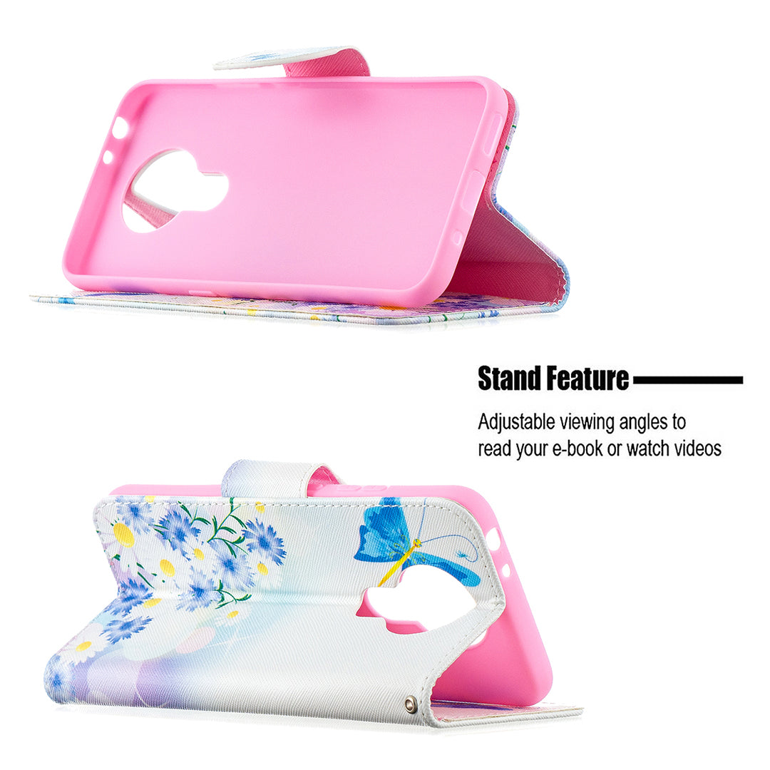 Pattern Printing Leather Wallet Protective Shell for Nokia 3.4