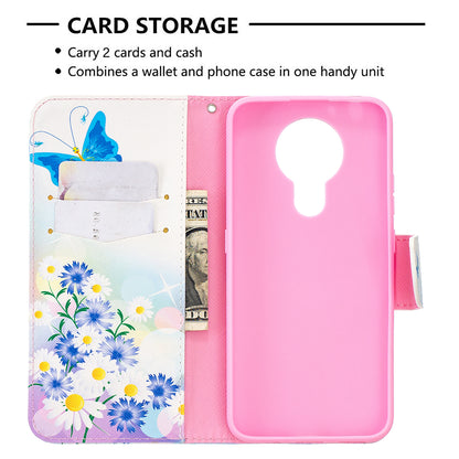Pattern Printing Leather Wallet Protective Shell for Nokia 3.4