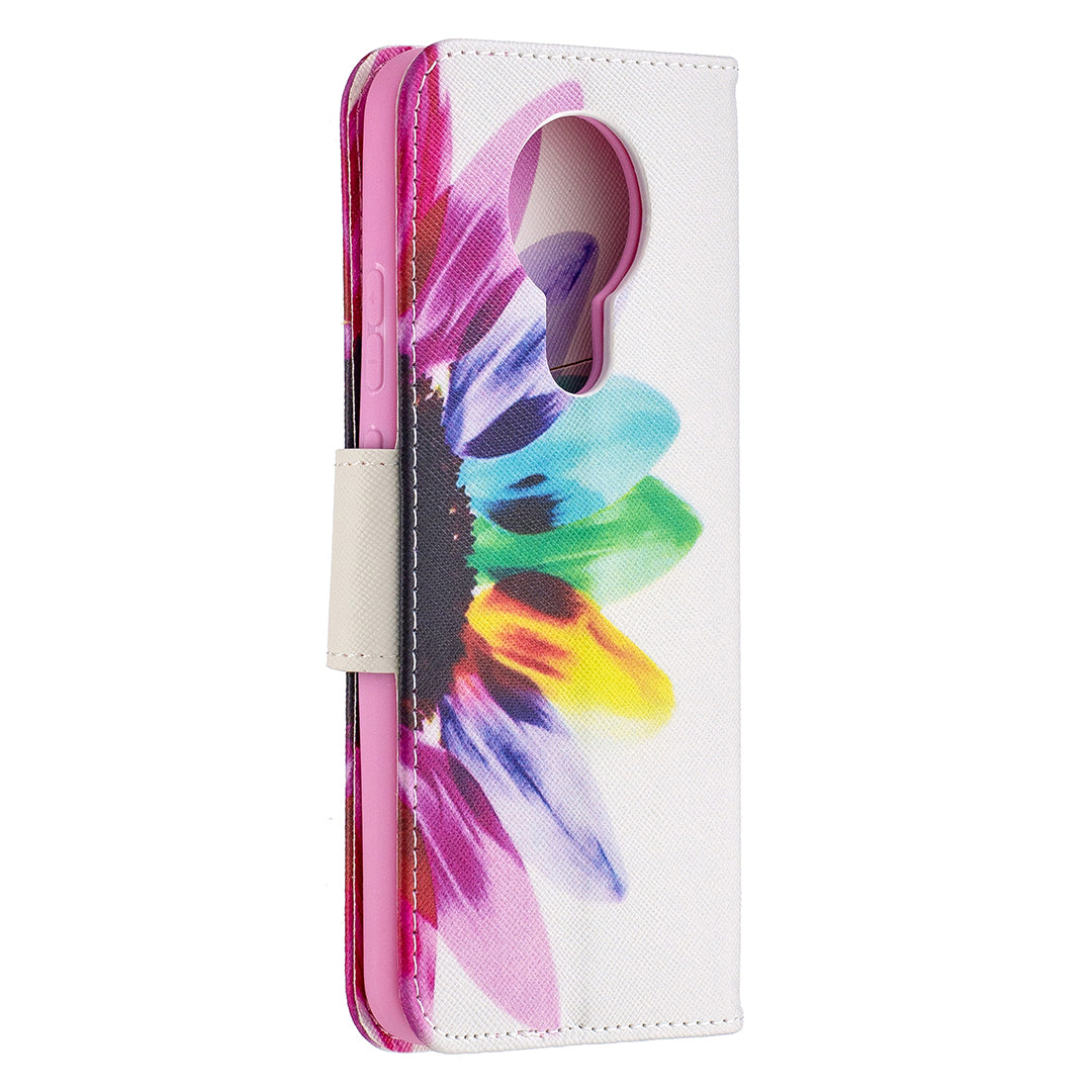 Pattern Printing Leather Wallet Protective Shell for Nokia 3.4