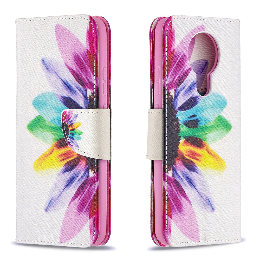 Pattern Printing Leather Wallet Protective Shell for Nokia 3.4