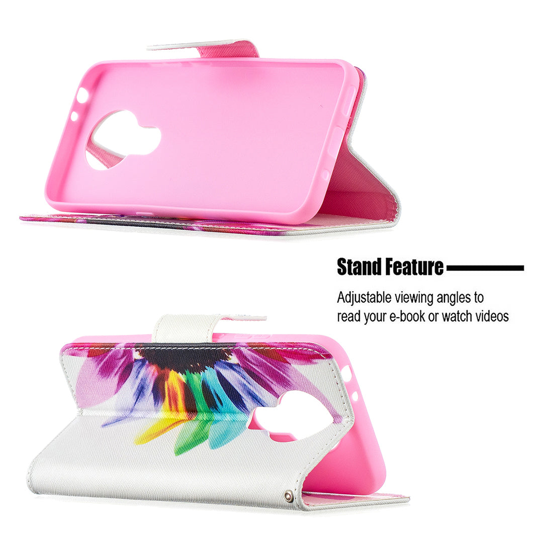 Pattern Printing Leather Wallet Protective Shell for Nokia 3.4
