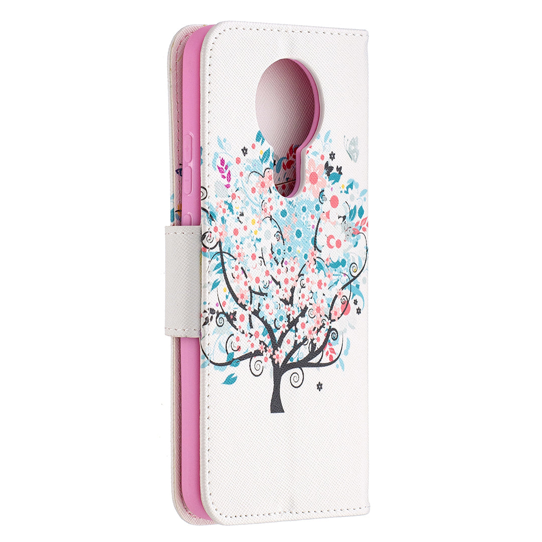 Pattern Printing Leather Wallet Protective Shell for Nokia 3.4