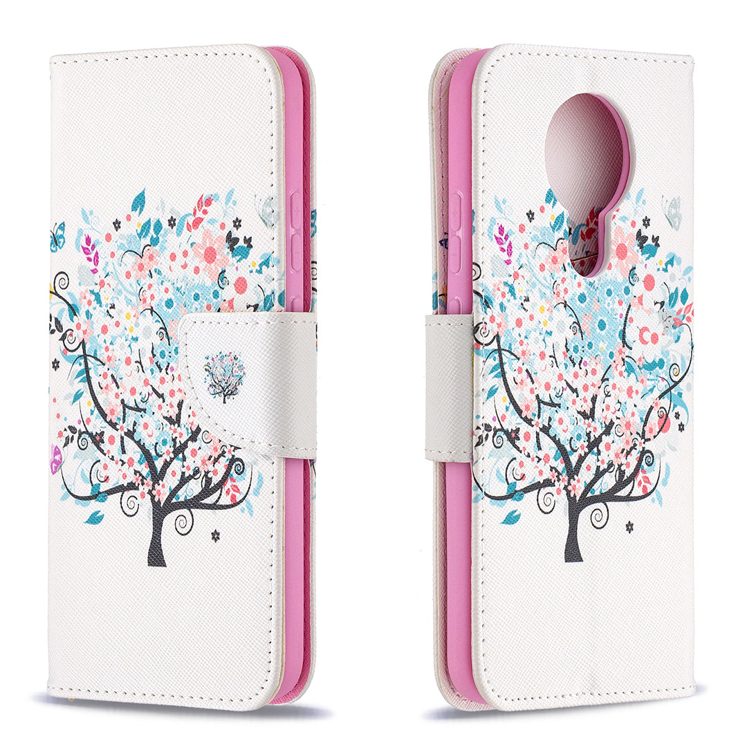 Pattern Printing Leather Wallet Protective Shell for Nokia 3.4