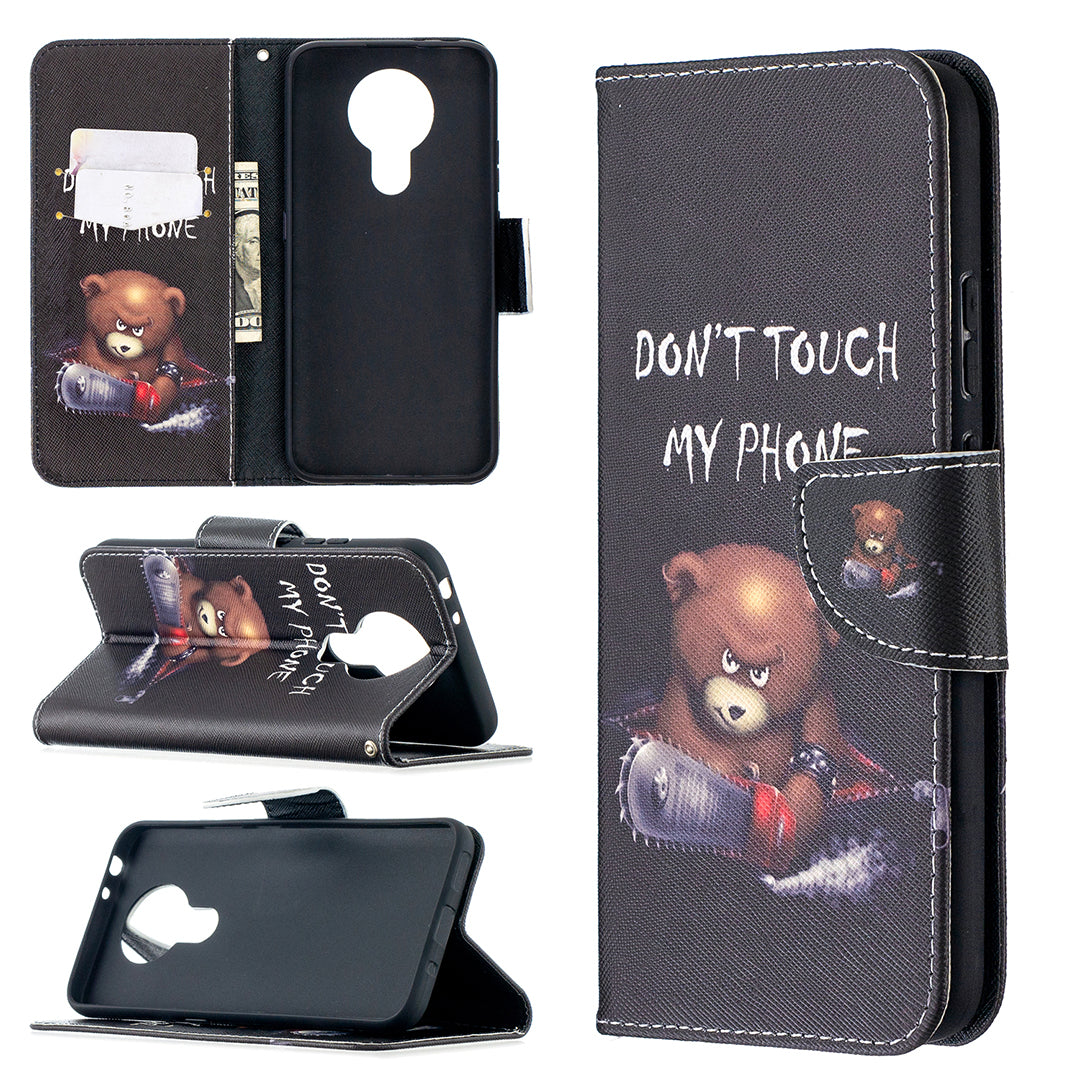 Pattern Printing Leather Wallet Protective Shell for Nokia 3.4