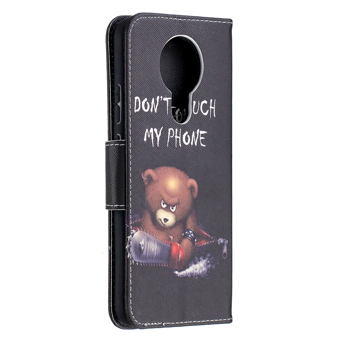 Pattern Printing Leather Wallet Protective Shell for Nokia 3.4