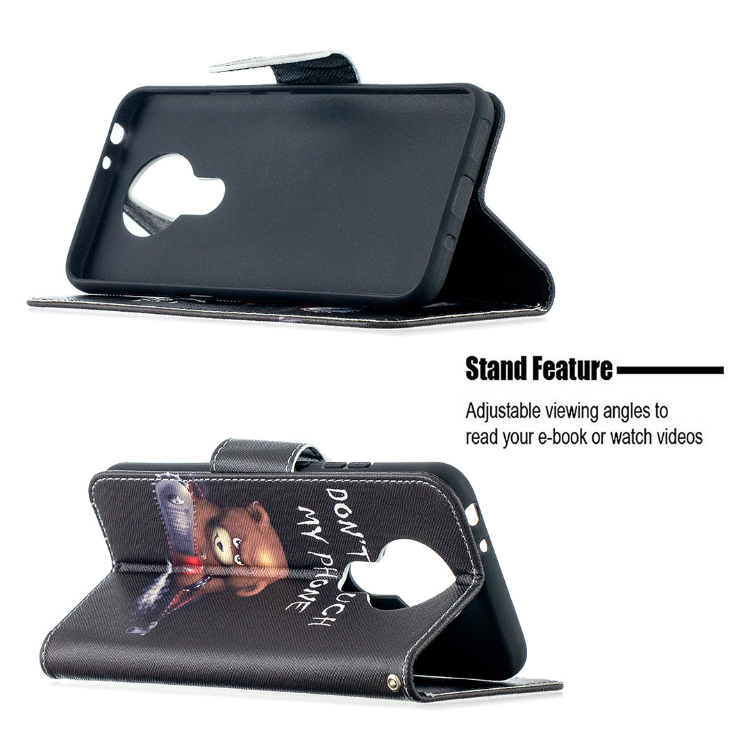 Pattern Printing Leather Wallet Protective Shell for Nokia 3.4