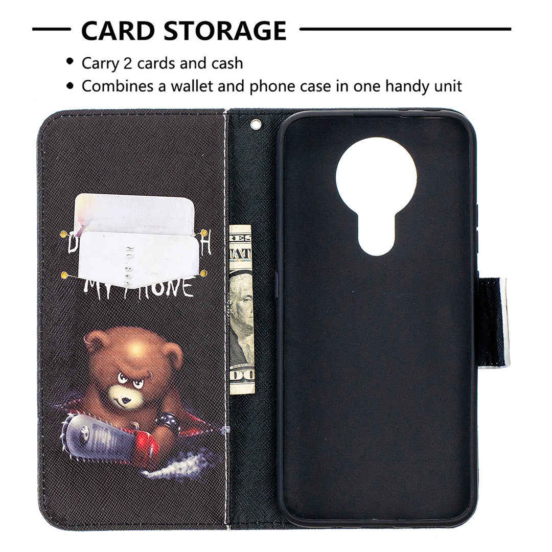 Pattern Printing Leather Wallet Protective Shell for Nokia 3.4