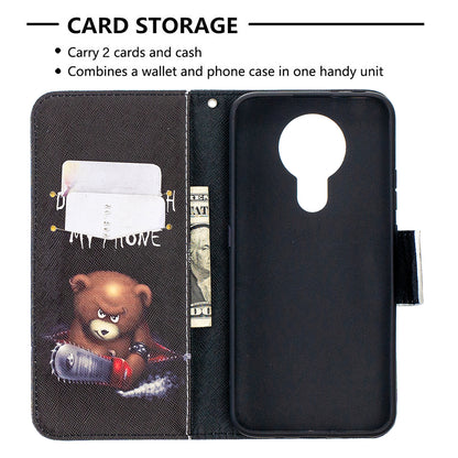 Pattern Printing Leather Wallet Protective Shell for Nokia 3.4
