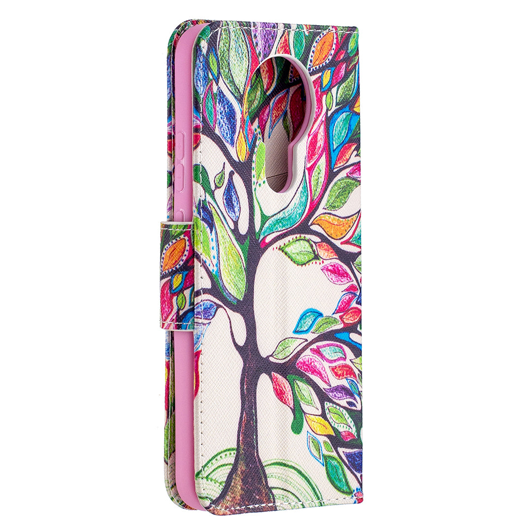 Pattern Printing Leather Wallet Protective Shell for Nokia 3.4