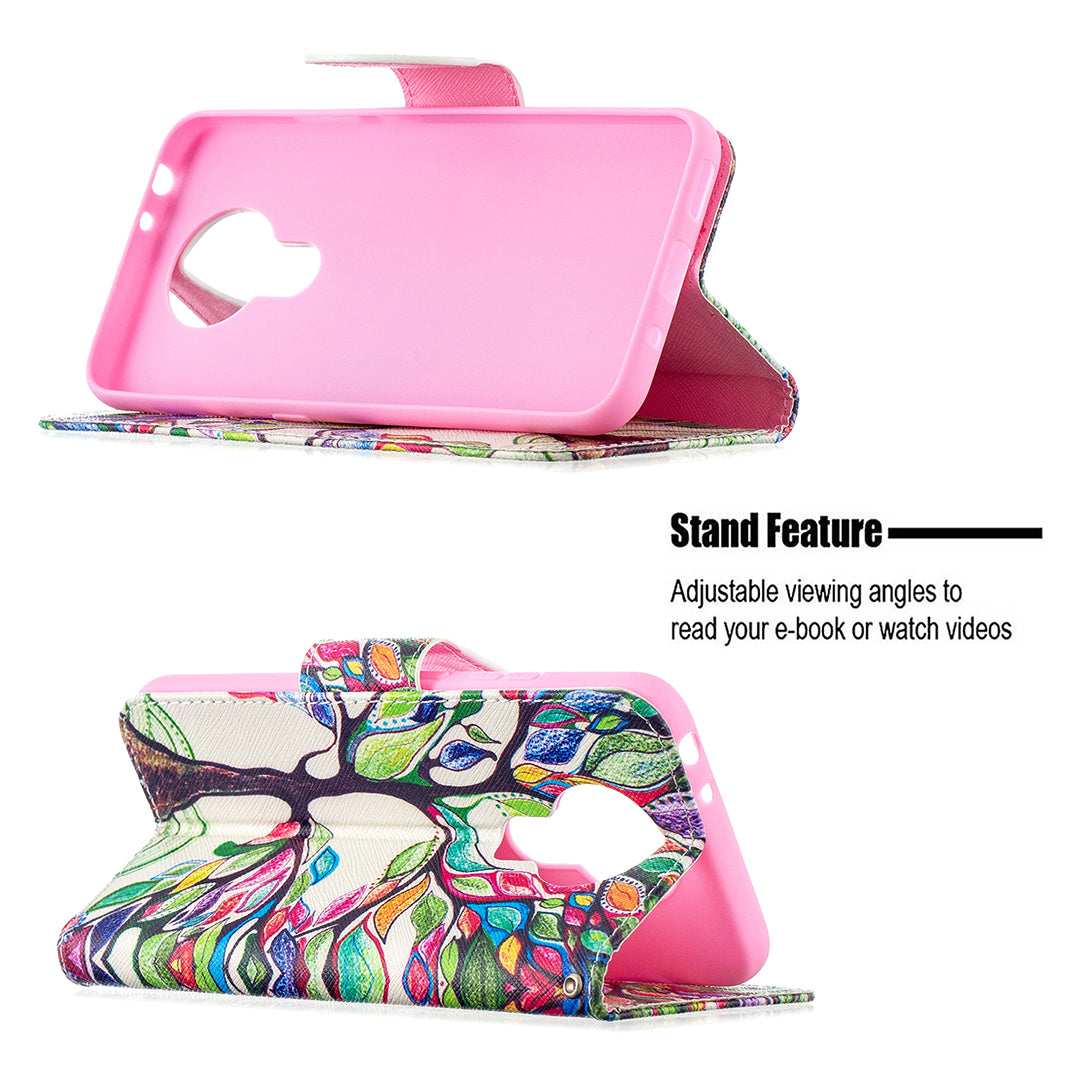 Pattern Printing Leather Wallet Protective Shell for Nokia 3.4