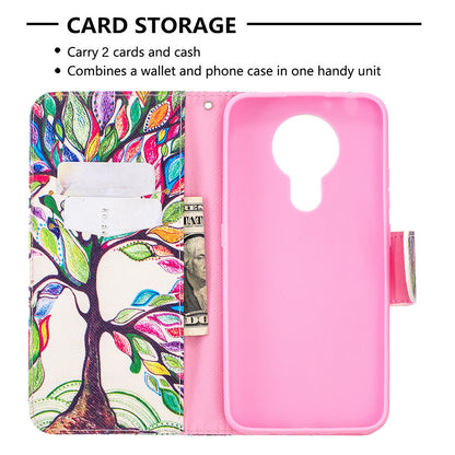 Pattern Printing Leather Wallet Protective Shell for Nokia 3.4