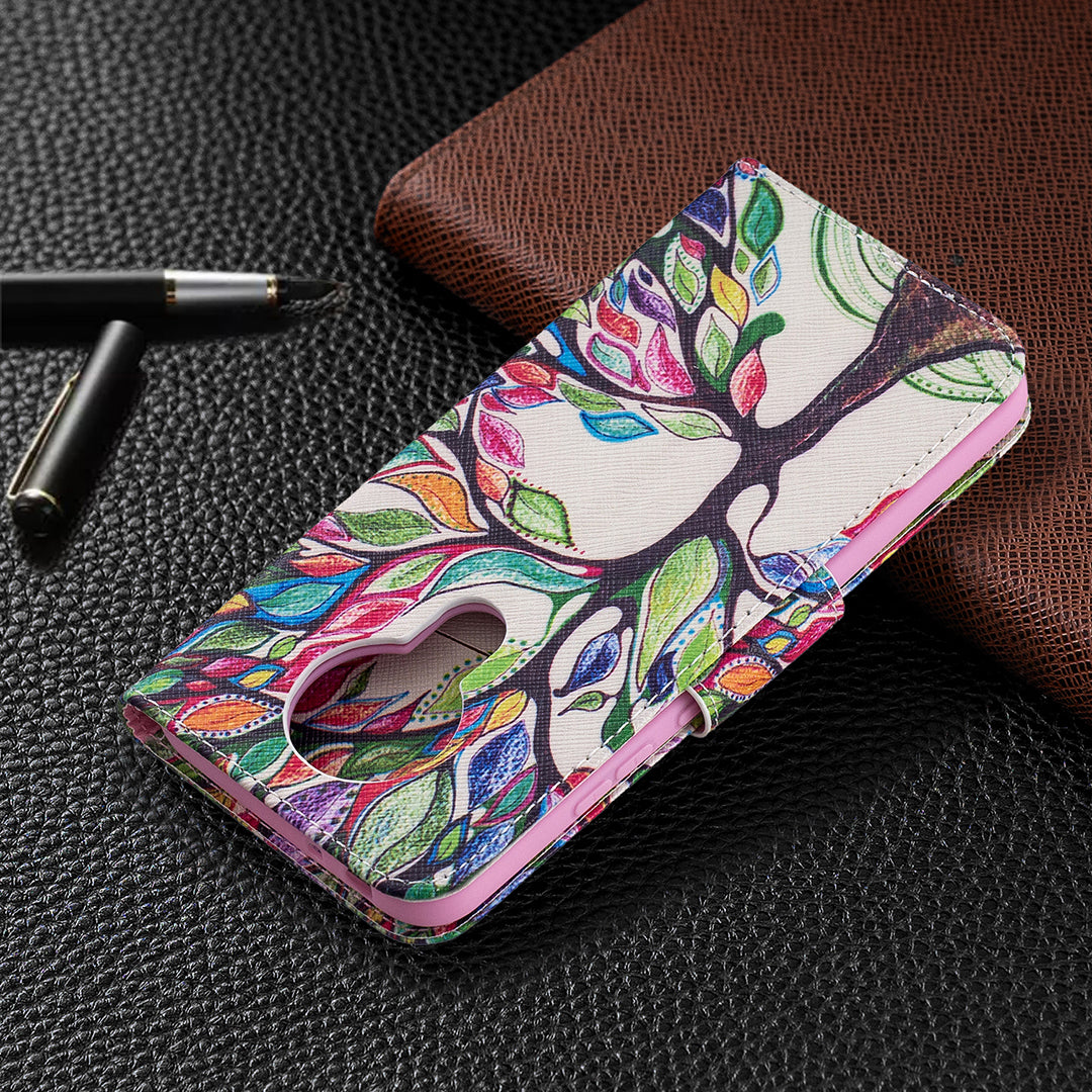 Pattern Printing Leather Wallet Protective Shell for Nokia 3.4