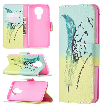 Pattern Printing Leather Wallet Protective Shell for Nokia 3.4