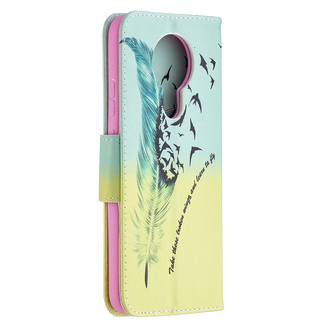 Pattern Printing Leather Wallet Protective Shell for Nokia 3.4