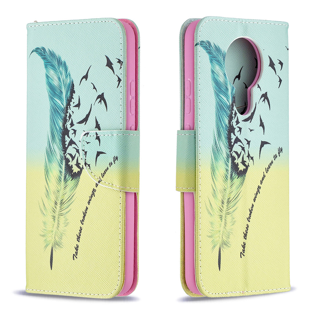 Pattern Printing Leather Wallet Protective Shell for Nokia 3.4