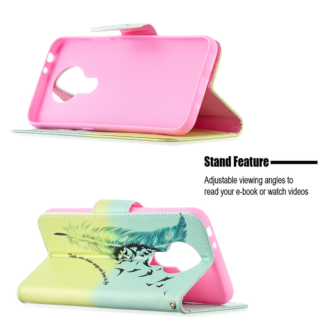 Pattern Printing Leather Wallet Protective Shell for Nokia 3.4