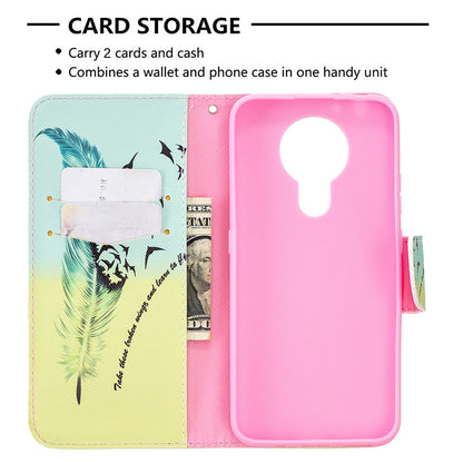 Pattern Printing Leather Wallet Protective Shell for Nokia 3.4