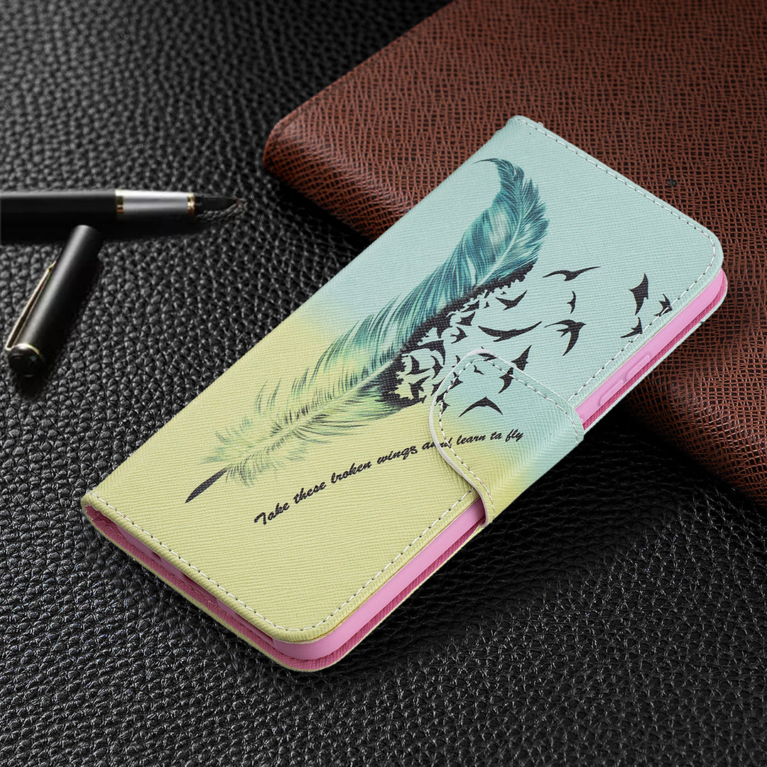 Pattern Printing Leather Wallet Protective Shell for Nokia 3.4