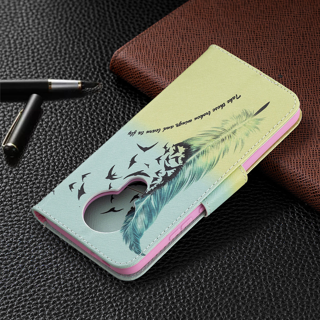Pattern Printing Leather Wallet Protective Shell for Nokia 3.4