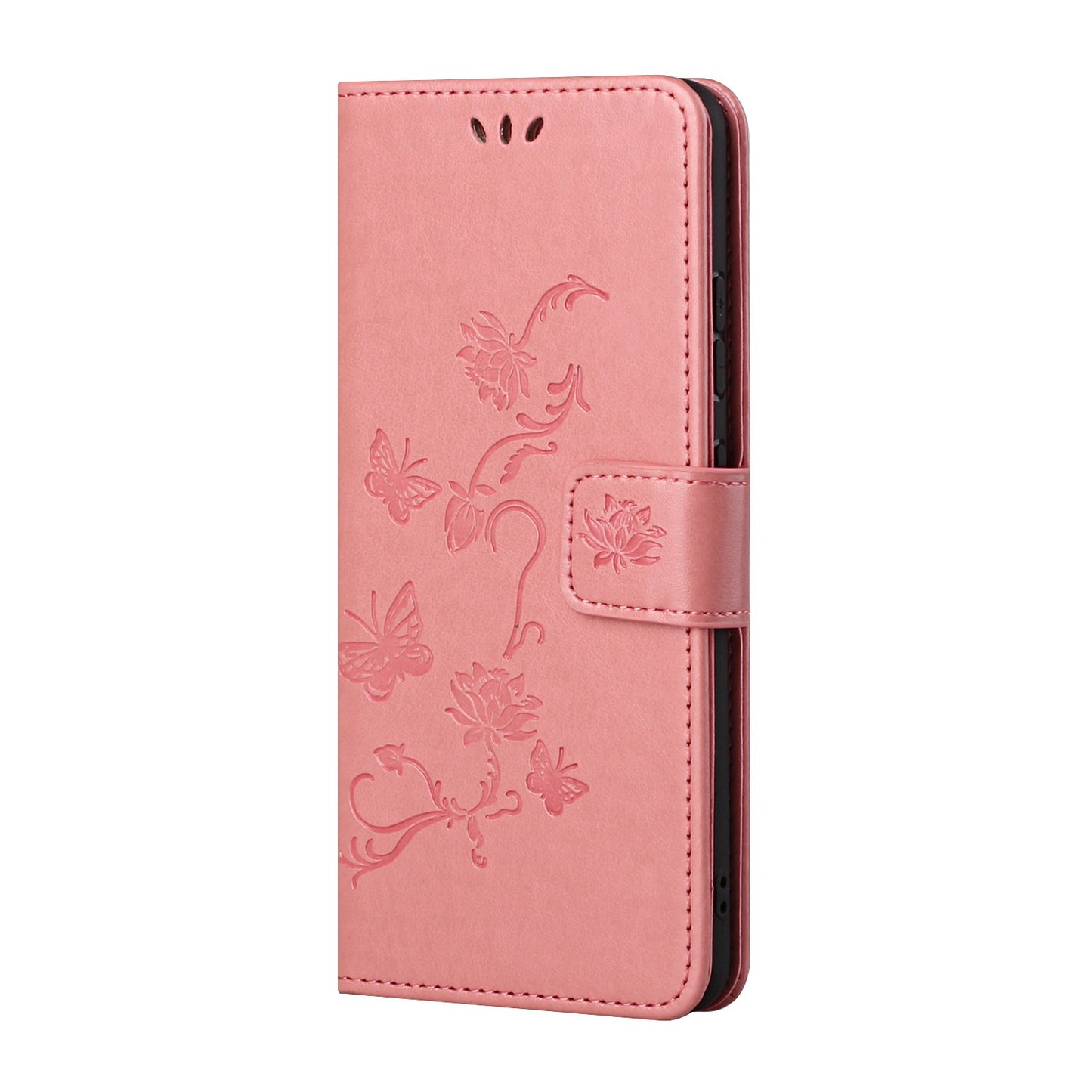 Imprint Butterfly Flower Wallet Leather Stand Cover Case for Nokia 2.4