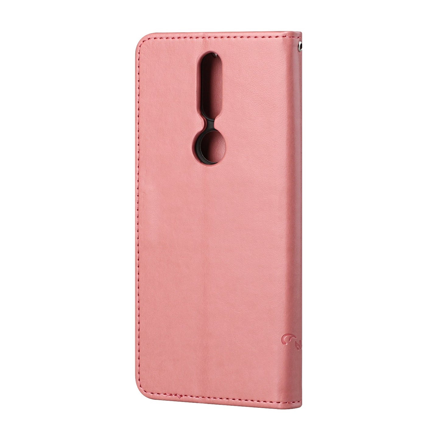Imprint Butterfly Flower Wallet Leather Stand Cover Case for Nokia 2.4