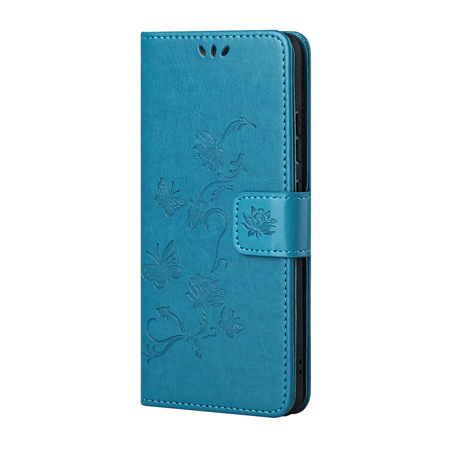 Imprint Butterfly Flower Wallet Leather Stand Cover Case for Nokia 2.4