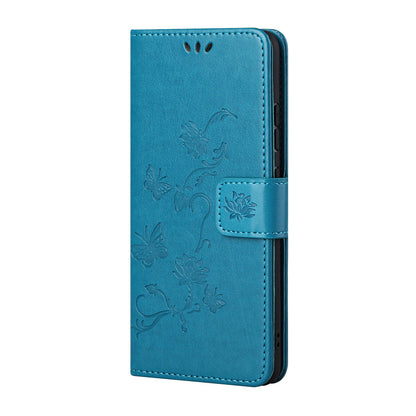 Imprint Butterfly Flower Wallet Leather Stand Cover Case for Nokia 2.4