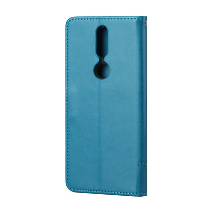 Imprint Butterfly Flower Wallet Leather Stand Cover Case for Nokia 2.4