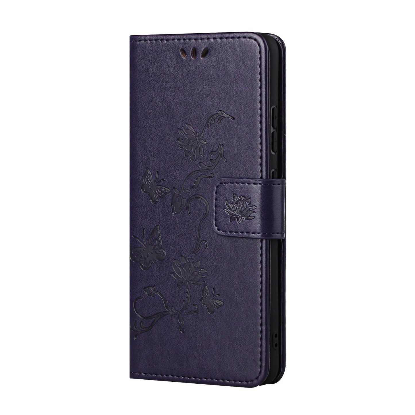Imprint Butterfly Flower Wallet Leather Stand Cover Case for Nokia 2.4