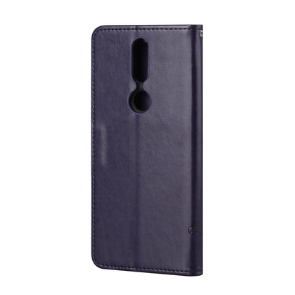 Imprint Butterfly Flower Wallet Leather Stand Cover Case for Nokia 2.4