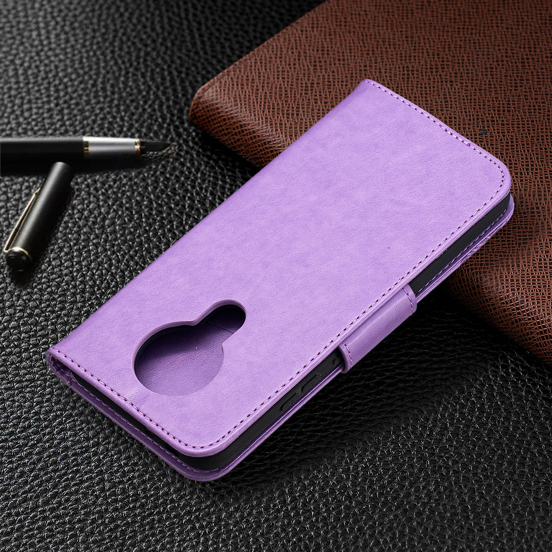 Imprint Butterflies Pattern Wallet Stand Leather Cover for Nokia 3.4