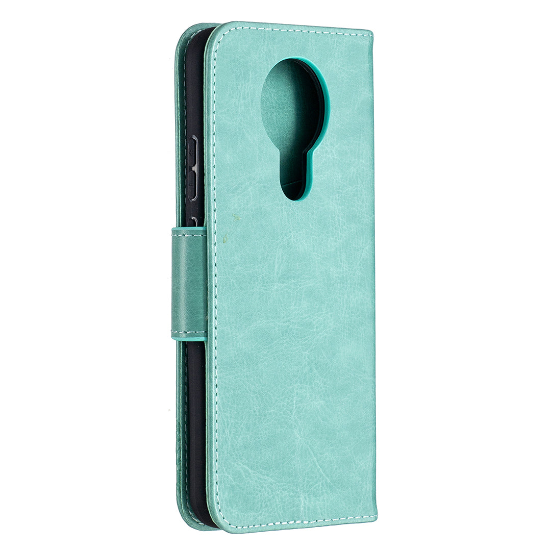 Imprint Butterflies Pattern Wallet Stand Leather Cover for Nokia 3.4