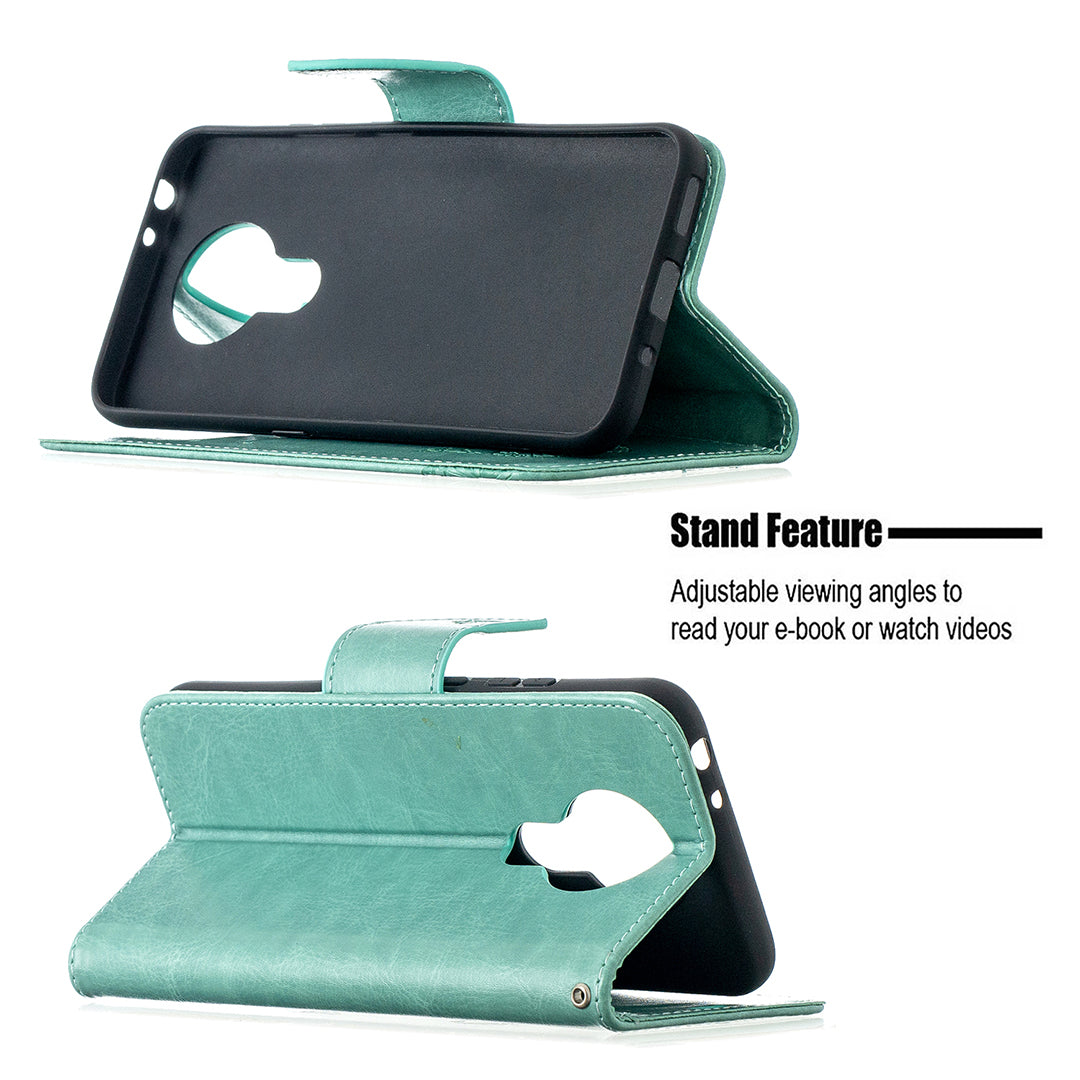 Imprint Butterflies Pattern Wallet Stand Leather Cover for Nokia 3.4