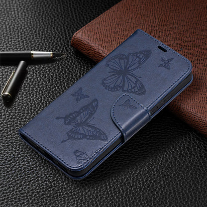 Imprint Butterflies Pattern Wallet Stand Leather Cover for Nokia 3.4