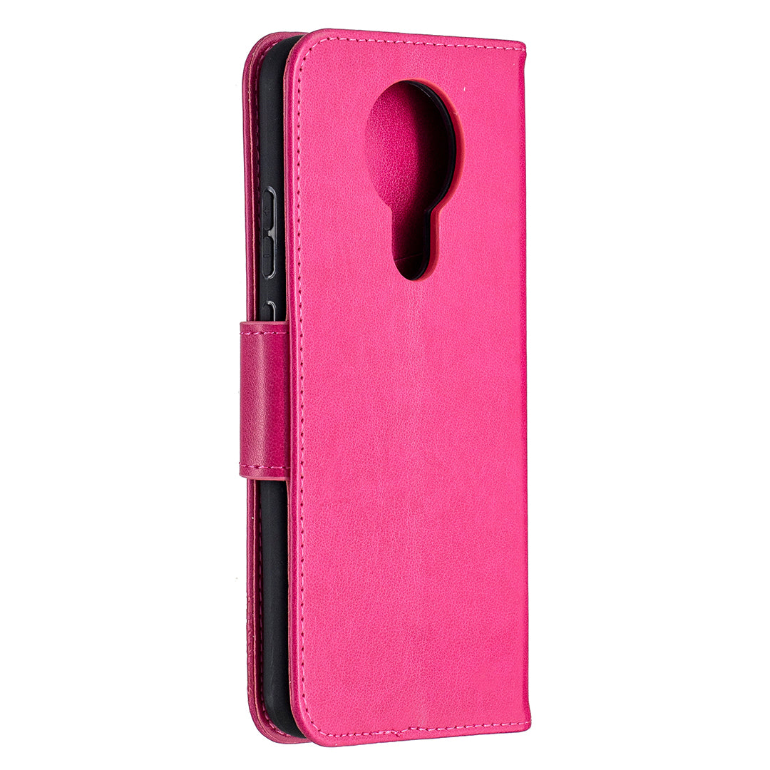 Imprint Butterflies Pattern Wallet Stand Leather Cover for Nokia 3.4
