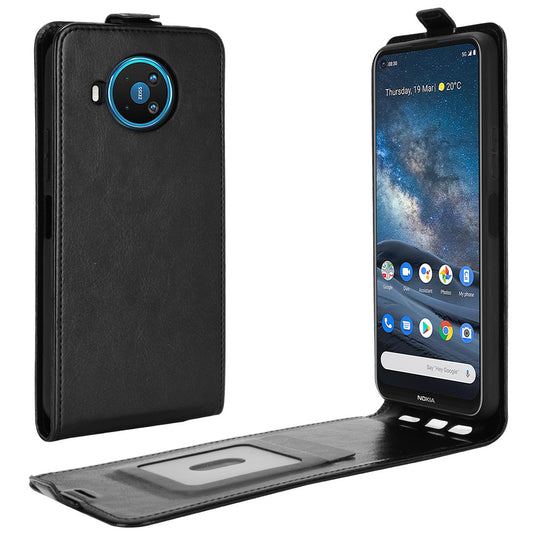 Vertical Flip Crazy Horse Texture with Card Holder Leather Cover for Nokia 8.3 5G